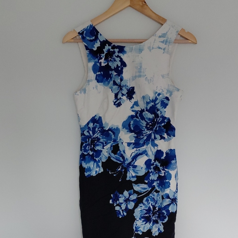 Maeve By Anthropolgie Blue Floral Midi Dress - Picture 4 of 9